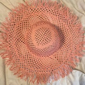 Victoria Dunn straw hat. Beautiful light pink. Great for the beach!